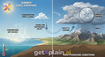 Why Doesn't Summer Evaporation Always Bring Rain?