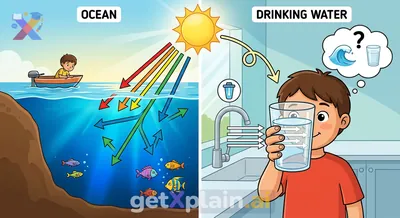 Why Is Ocean Water Blue, But Our Drinking Water Is Clear?