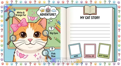 What Story Can We Imagine About This Pink-Decorated Cat?