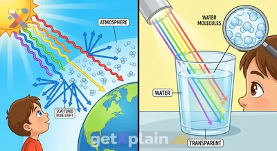 What Makes the Sky Blue and Water Transparent?