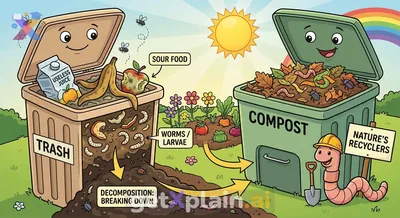 Why Do Worms Appear in Decaying Trash?