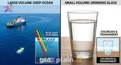 Why Do Oceans Look Blue While Drinking Water Is Clear?