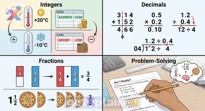 How Do I Solve Math Problems with Integers, Decimals, and Fractions?