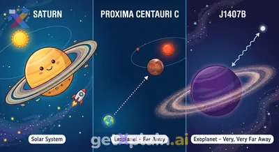 How Do Saturn, Proxima Centauri c, and J1407b Compare?