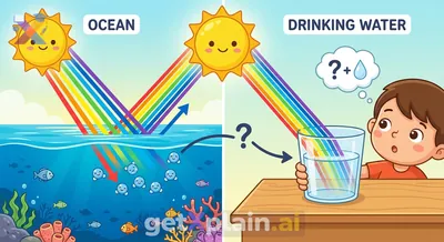 Why Does the Ocean Look Blue and Drinking Water Clear?