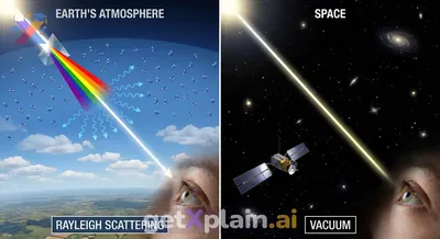 Why Does Earth's Sky Look Blue While Space Is Black?