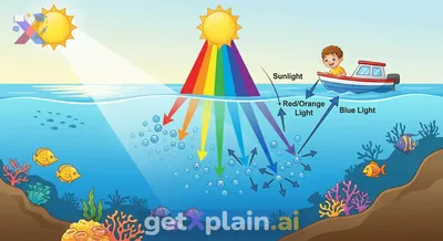 لماذا يبدو البحر أزرق بينما الماء صافٍ؟