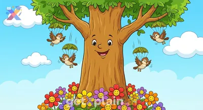 Can sparrows falling from a tree change flower count?