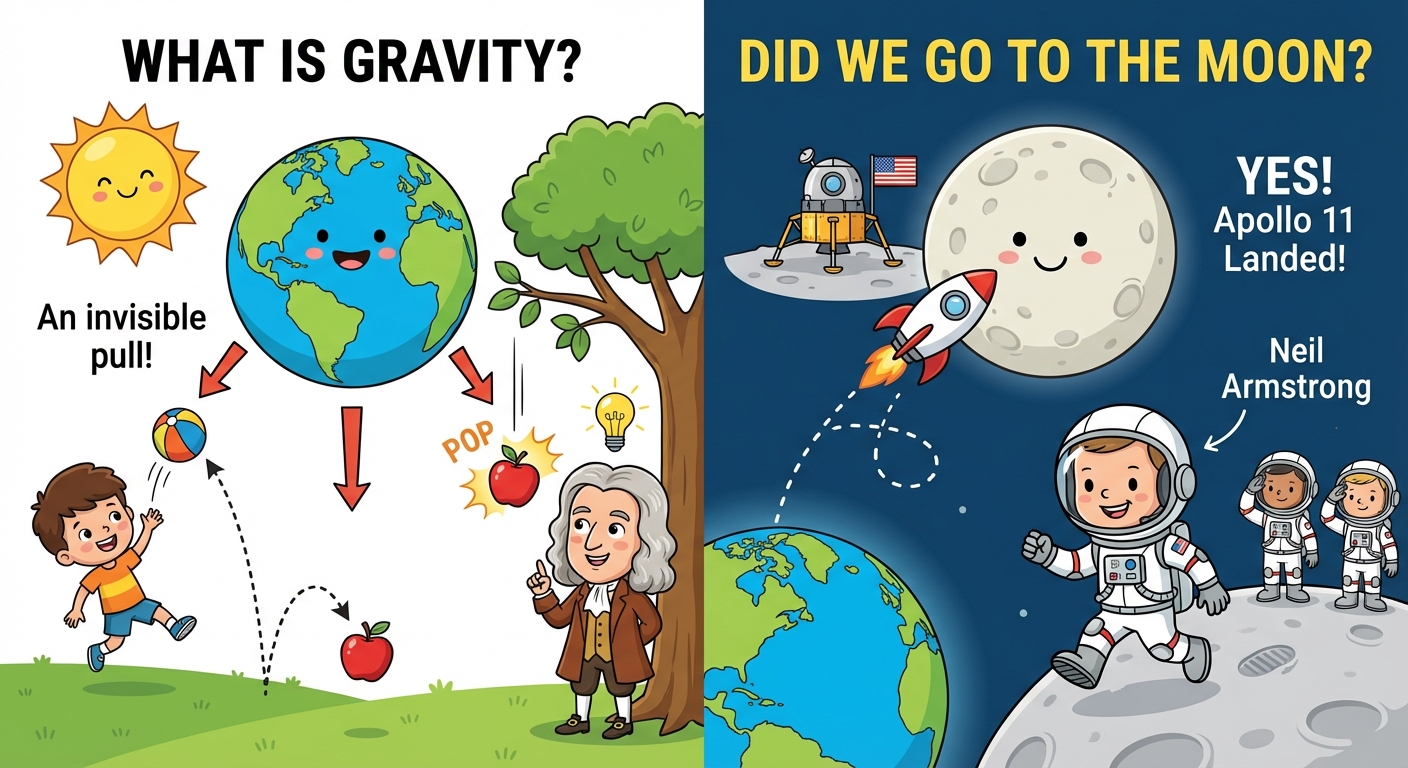 What is Gravity, and Did Humans Really Land on the Moon?