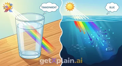 Why is the sea blue but drinking water clear?