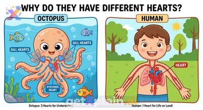 Why Do Octopuses Have Three Hearts and Humans Only One?