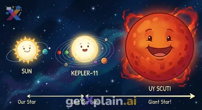 How Do Kepler-11, UY Scuti, and Our Sun Differ?