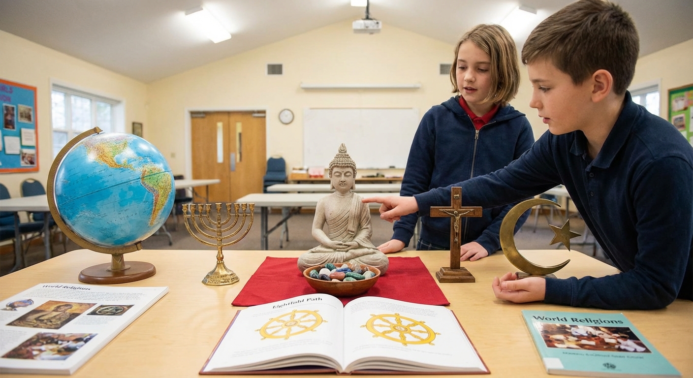 How Do People Practice Their Faiths, and What Are the Main Ideas of Buddhism?