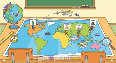 How Far Apart Are Egypt, Korea, India, and America?