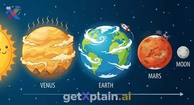 What are the main differences between Mars, Earth, Venus, and the Moon?