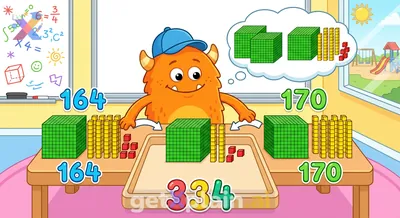 What is the sum of 164 and 170?