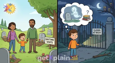 Why are cemeteries avoided at night and do spirits emerge from graves?