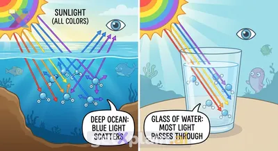 Why Do Oceans Look Blue While Water Is Clear?