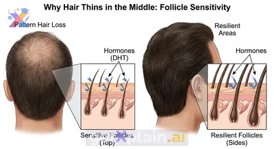 Why Do Some People Lose Hair From the Middle?