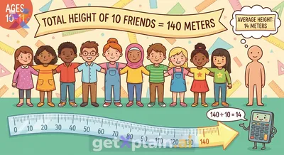 What is the Average Height of 10 Friends?