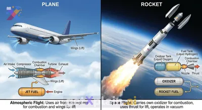 How Do Rockets and Airplanes Differ in Flight?