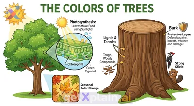 Why Are Tree Leaves Green and Trunks Brown?