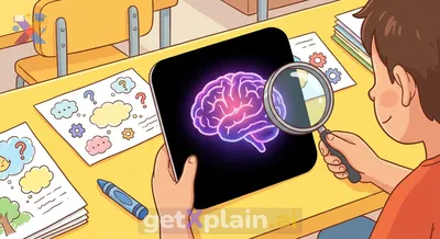 What Does the Card with the Glowing Brain Show?
