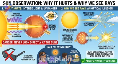 Why Does the Sun Hurt Our Eyes and Appear Ray-Like?