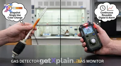 What are the differences between gas detector tubes and gas monitors?