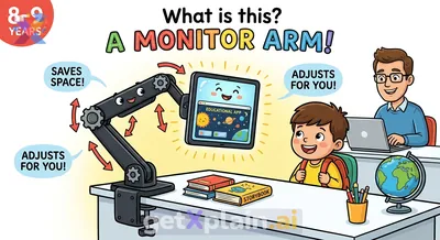 What is the Adjustable Arm Supporting the Monitor?