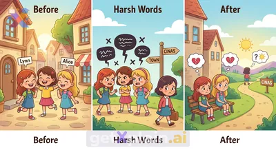 What Happens in the Story of Lynn, Alice, and Cinas?