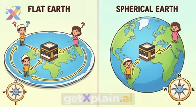How Does Earth's Round Shape Determine Qibla?