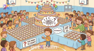 Can a child count all the pieces of a huge cake?