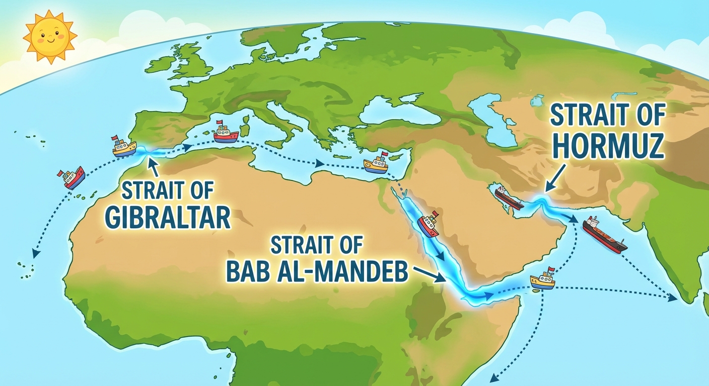 Exploring the Bab al-Mandeb, Gibraltar, and Hormuz Straits