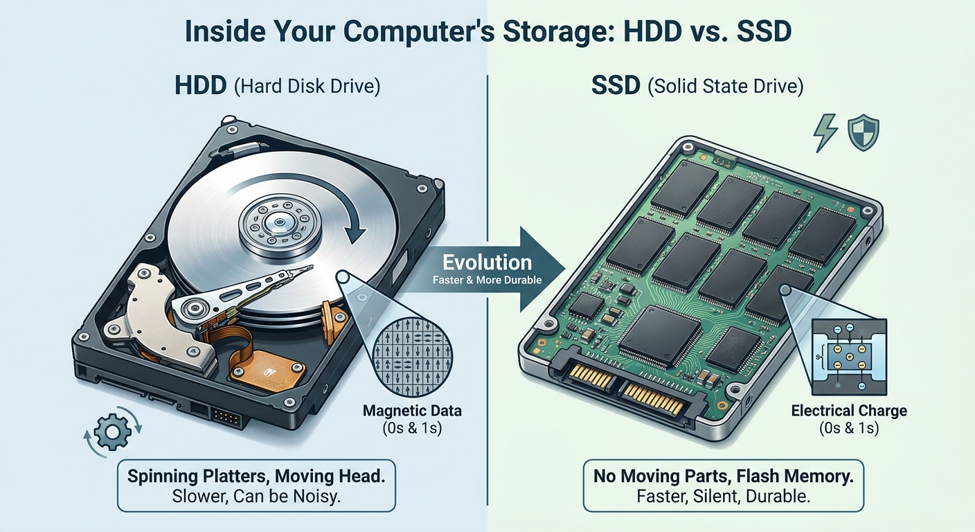 How Do SSD and HDD Disks Store Our Digital Information?