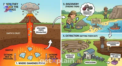 How Are Diamonds Discovered and Extracted from the Earth?