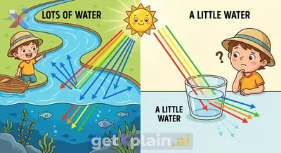 Why does the Nile River appear blue, but clear in a cup?