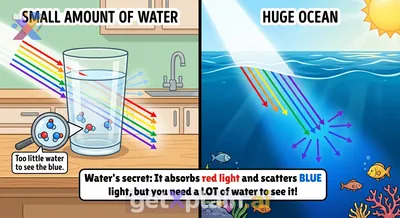 Why Does Drinking Water Look Clear While Ocean Water Appears Blue?