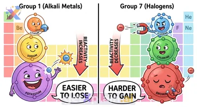 How Does Reactivity Change in Alkali Metals and Halogens?