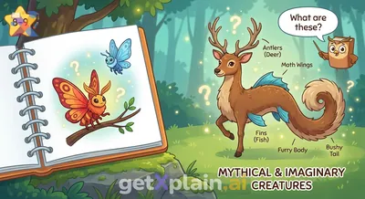 What Unique Imaginary Creatures Are Shown in These Drawings?