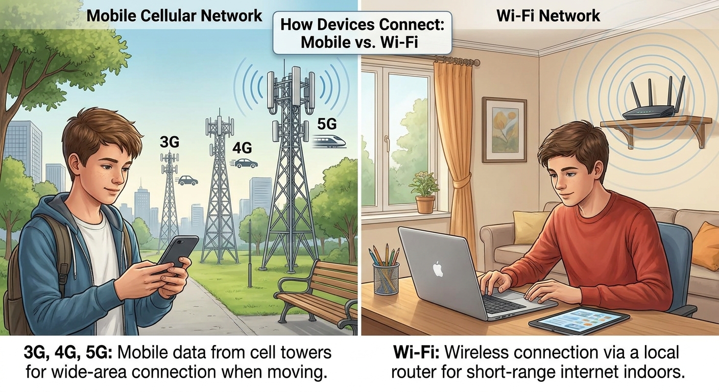 How Do 3G, 4G, 5G, and Wi-Fi Connect Our Devices?