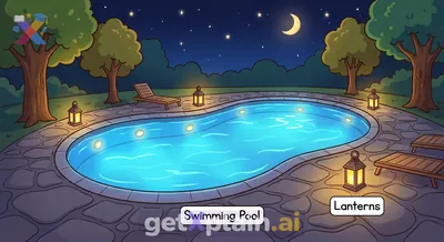 What Do You Observe in These Night Pool Scenes?
