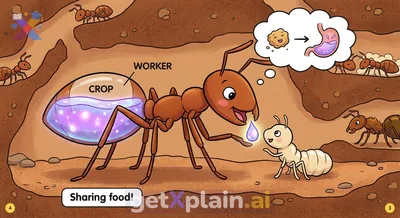 How Do Ants Share Food with Their Young?