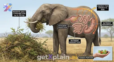 How Do Elephants Stay So Big Eating Only Plants?