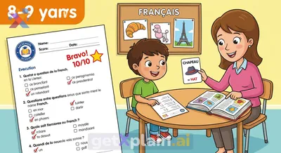 Can you explain my graded French worksheet answers?