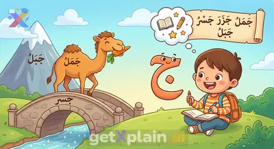 Can you create a story using words with 'Jeem'?