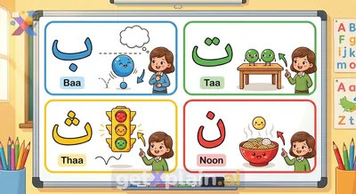 How Can We Tell Arabic Letters Baa, Taa, Thaa, Noon Apart?